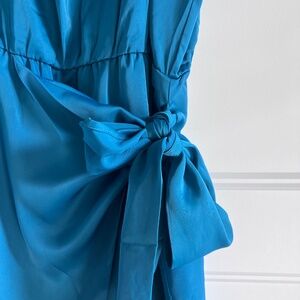 NWT PrettyGarden Teal Blue Wrap-Front Mini Dress, Large, brand-new with tags.